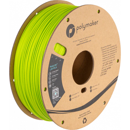 Пластик для 3д печати PolyLite LW-PLA Ярко-зелёный