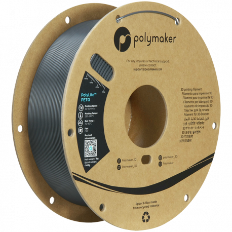 Пластик для 3D печати Polymaker PolyLite PETG Темно-серый