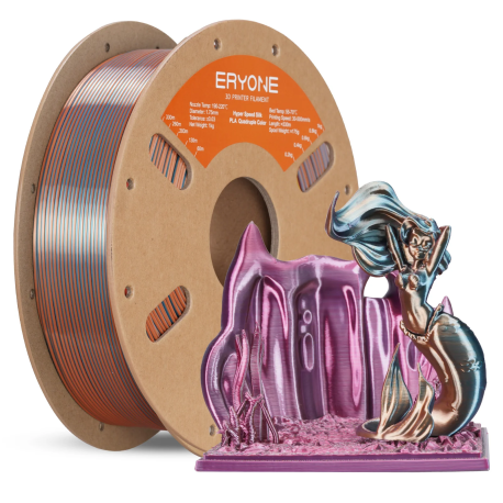 Пластик для 3D печати Hyper Speed Quadruple Color Silk PLA Emerald Athene (Silver & Rose Gold & Emerald Green & Wine Red)