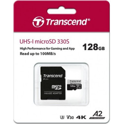 Карта памяти MicroSD 128GB Transcend TS128GUSD330S + адаптер