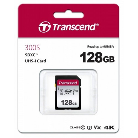 Карта памяти SD 128GB  Transcend TS128GSDC300S